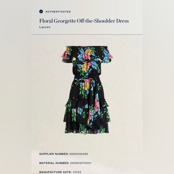 LAUREN RALPH LAUREN Floral Georgette Off THe Shoulder Dress - Picture 11 of 11